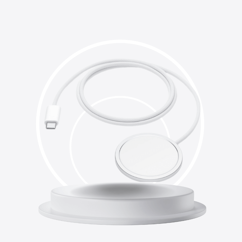 Chargeur Sans Fil avec câble USB-C, compatible avec iPhone 8 et modèles ultérieurs.